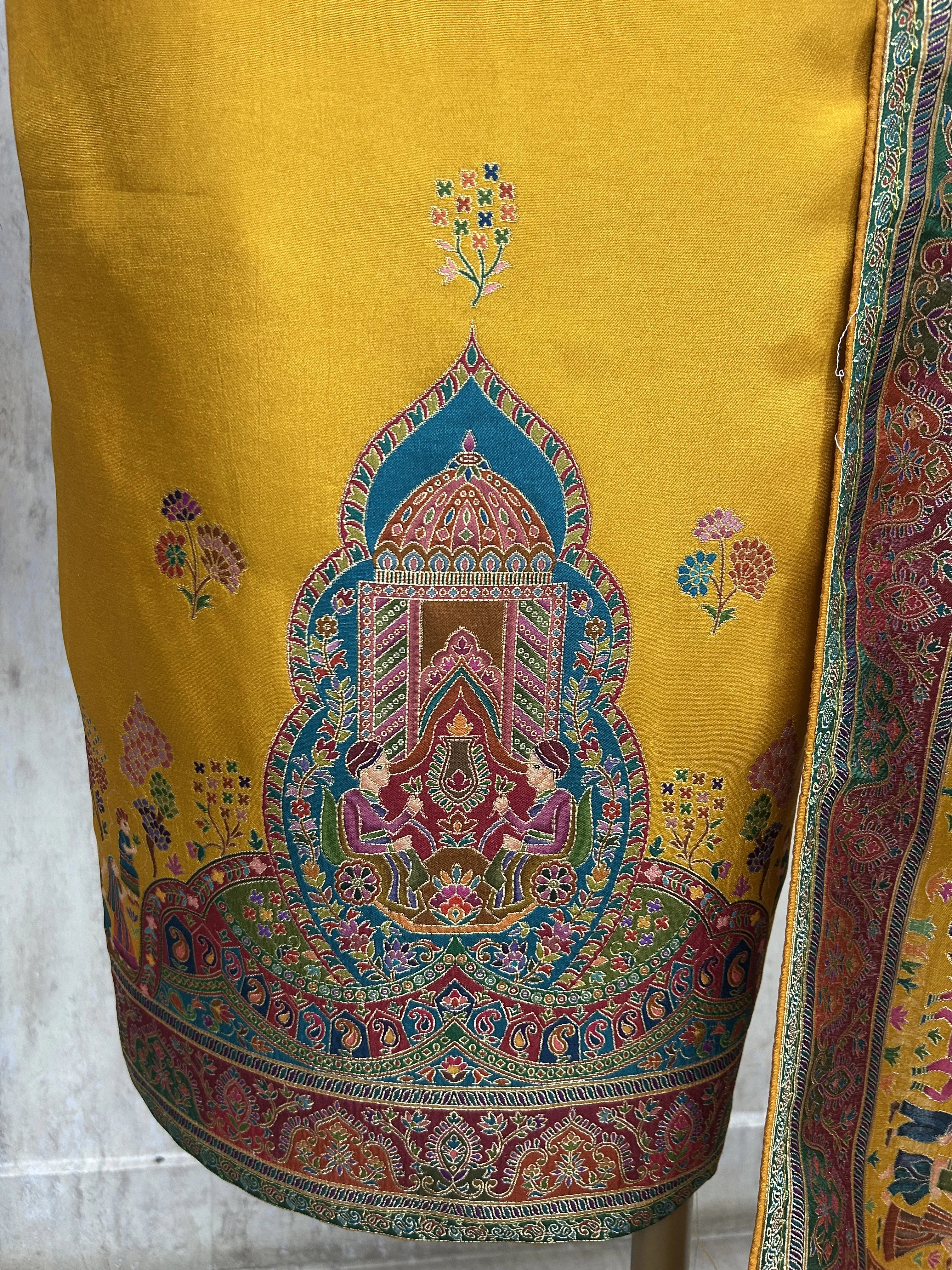 Royal Teal Elegance Unstiched Suit