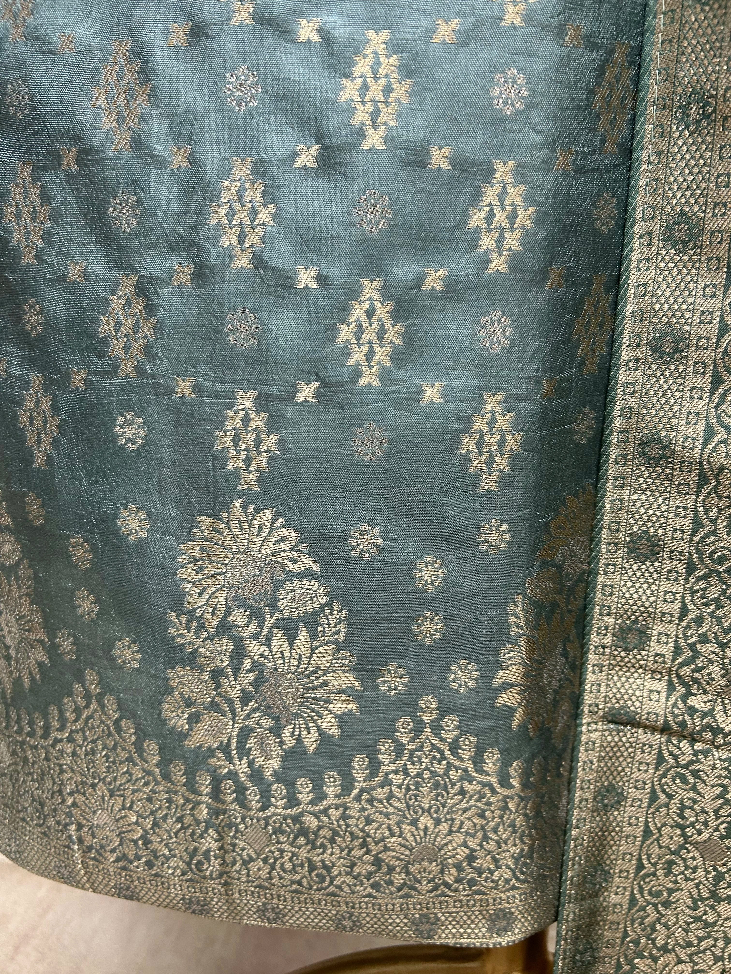 Banarasi Silk Unstitched Suit Set