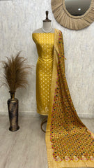 Banarasi Silk Unstitched Suit Set
