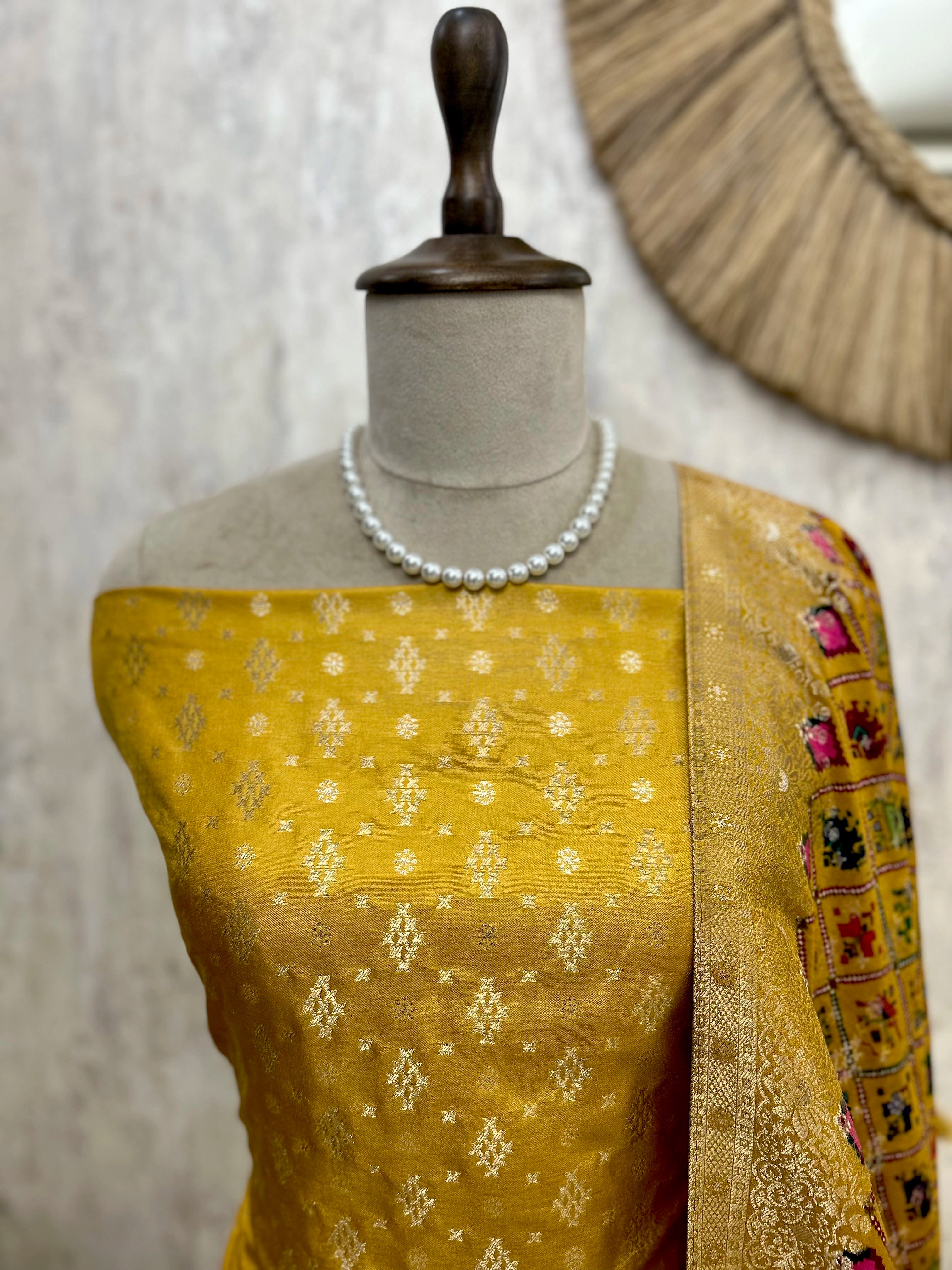 Banarasi Silk Unstitched Suit Set