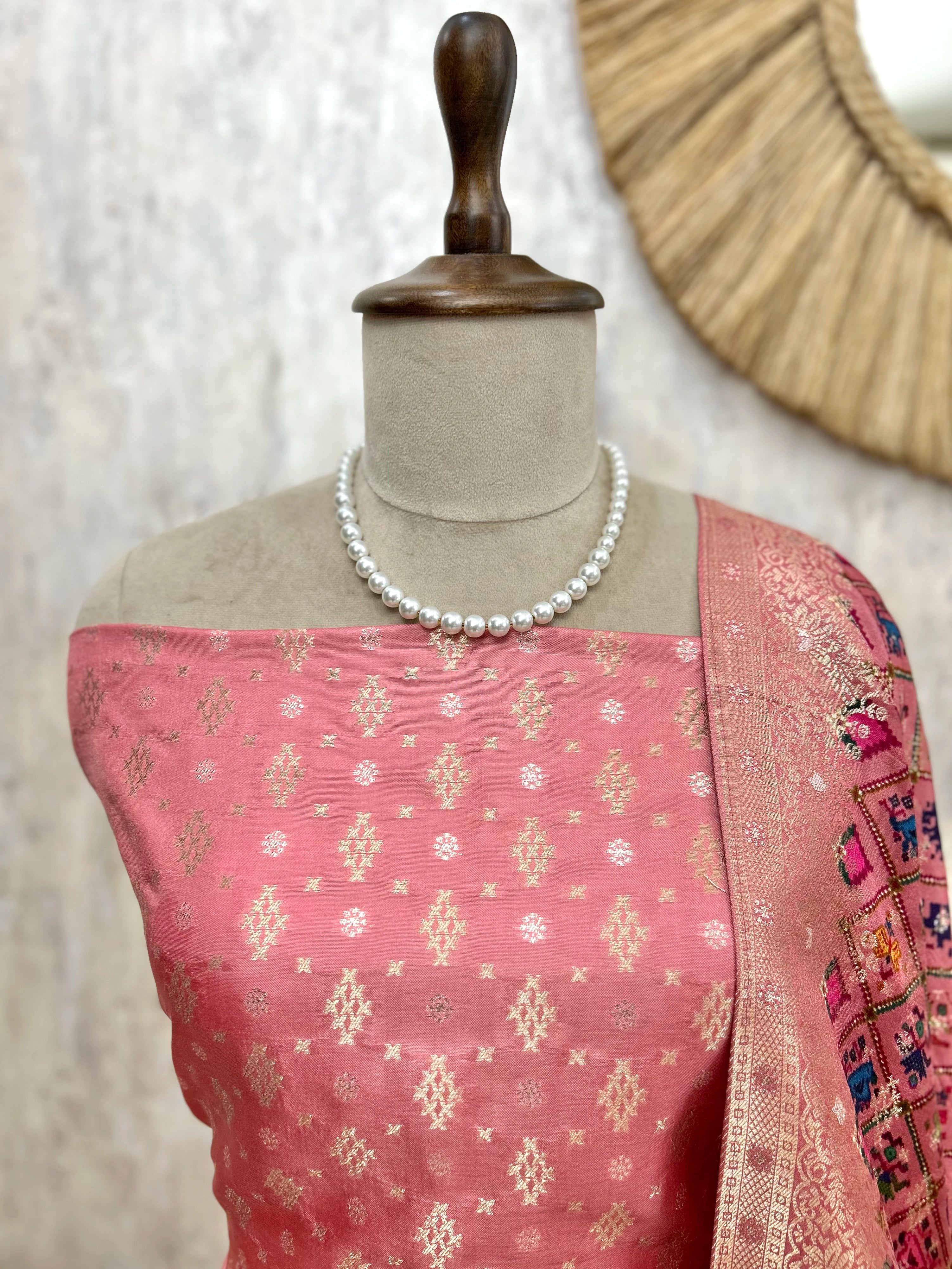 Banarasi Silk Unstitched Suit Set