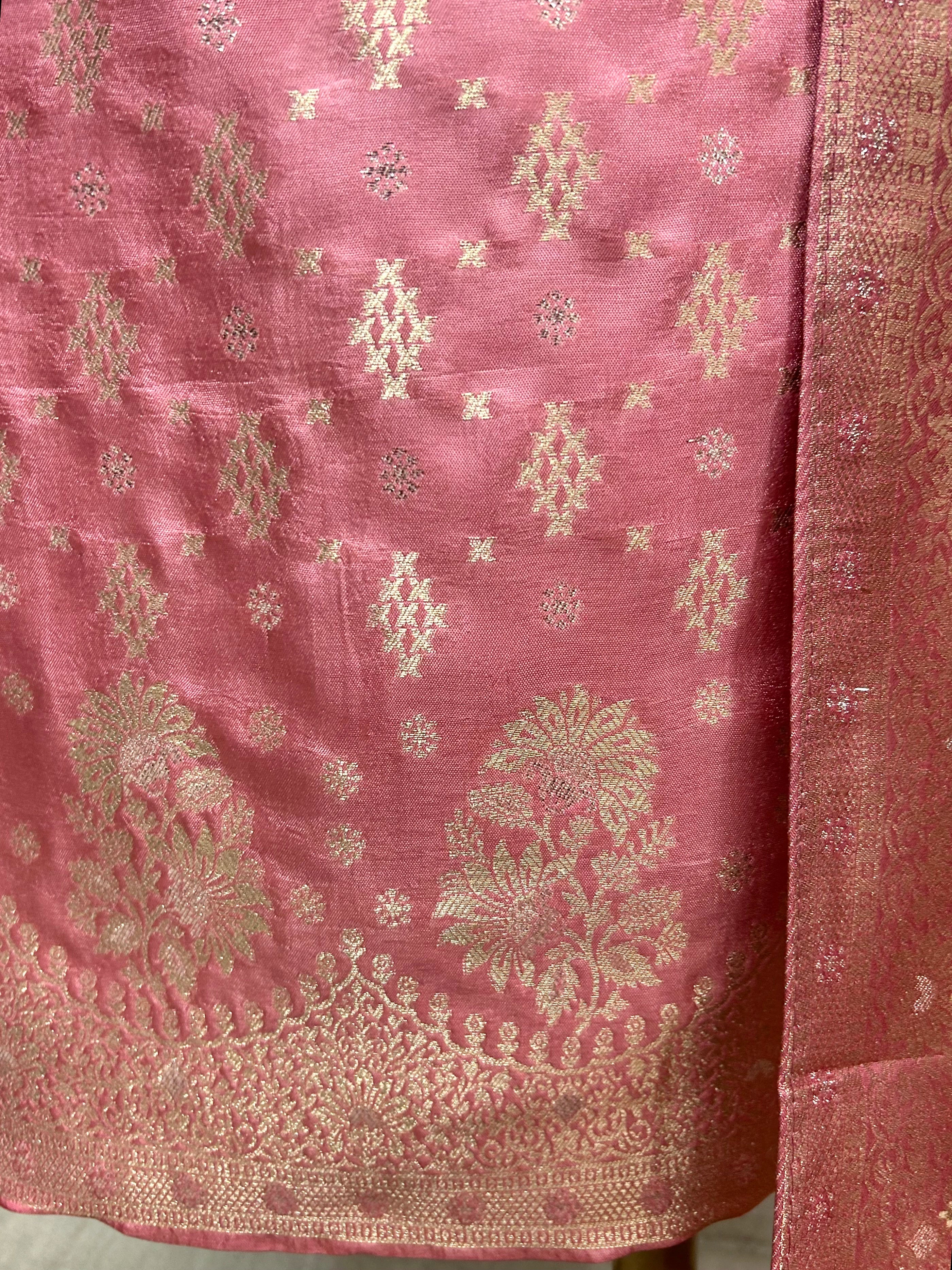 Banarasi Silk Unstitched Suit Set