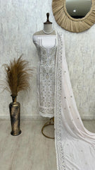 Mul Unstitched Suit Set With Thread & Sequence Work