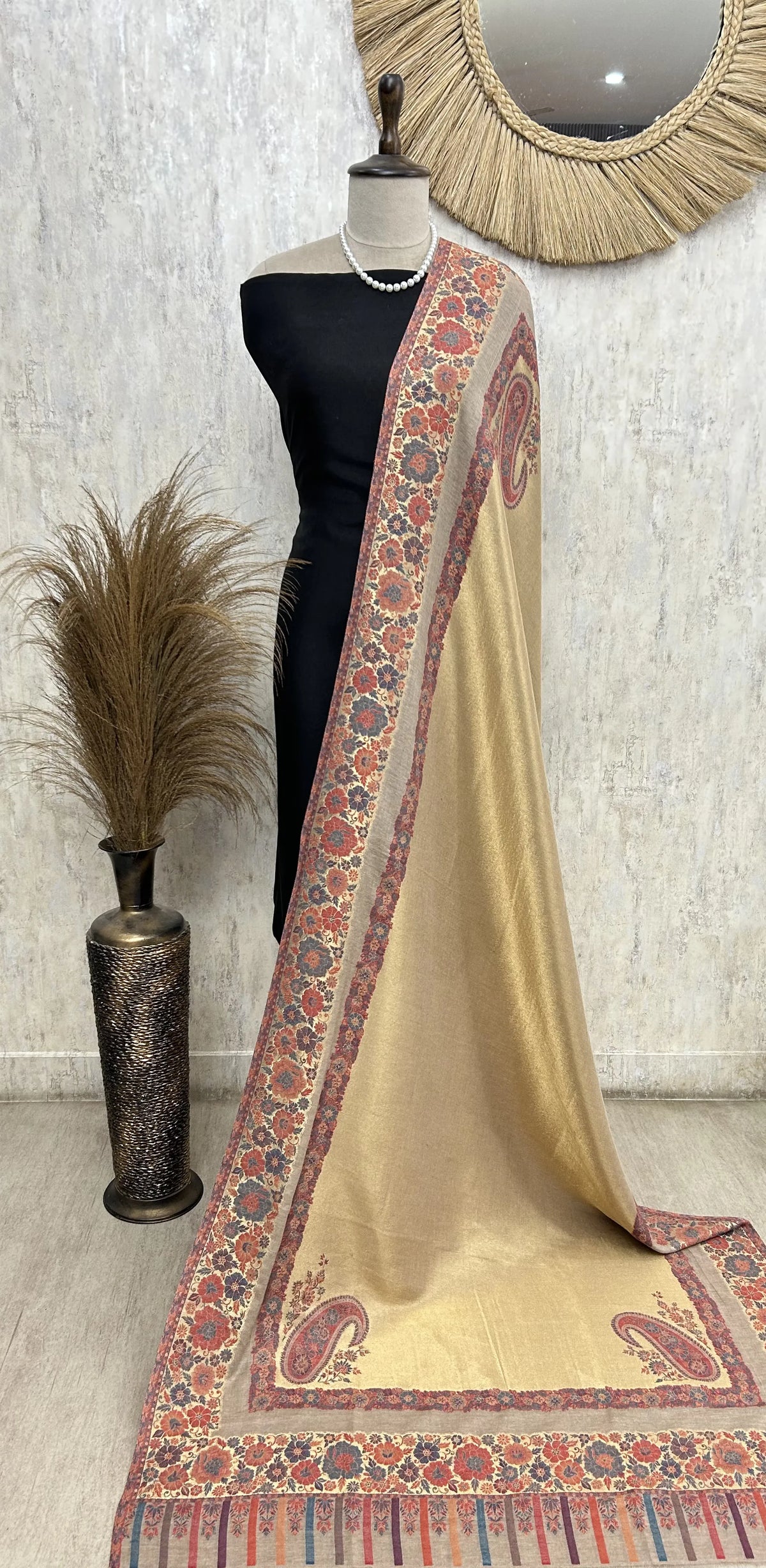 NonReversible Semi Pashmina Unisex Shawls With Curated Box Packaging