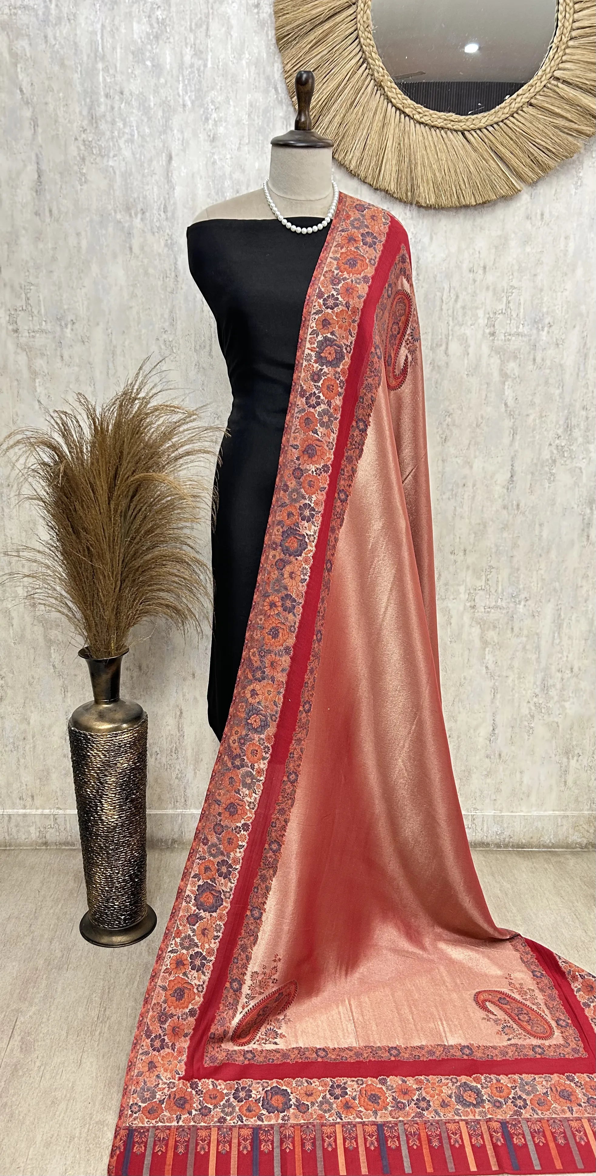 NonReversible Semi Pashmina Unisex Shawls With Curated Box Packaging