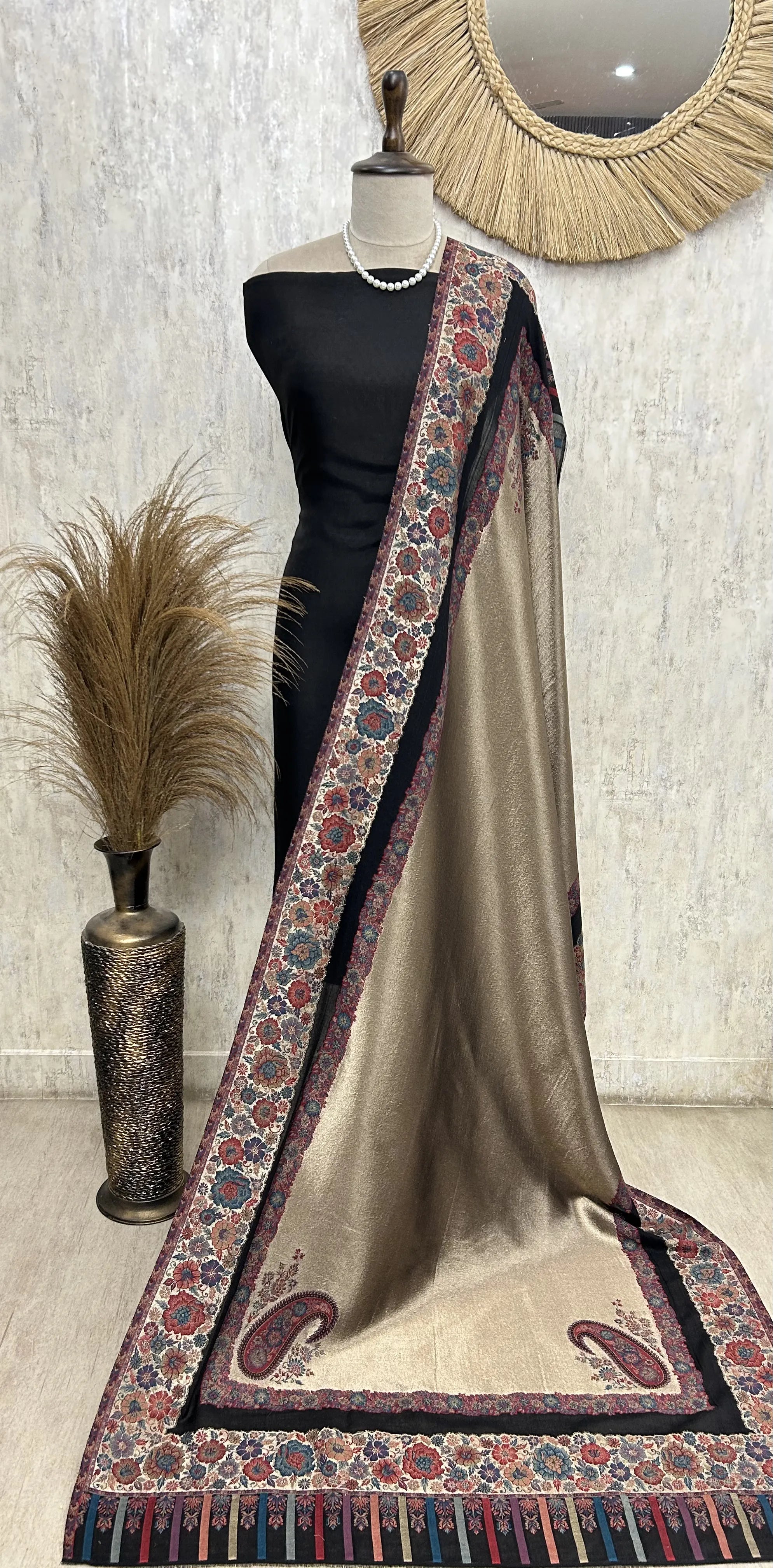 NonReversible Semi Pashmina Unisex Shawls With Curated Box Packaging