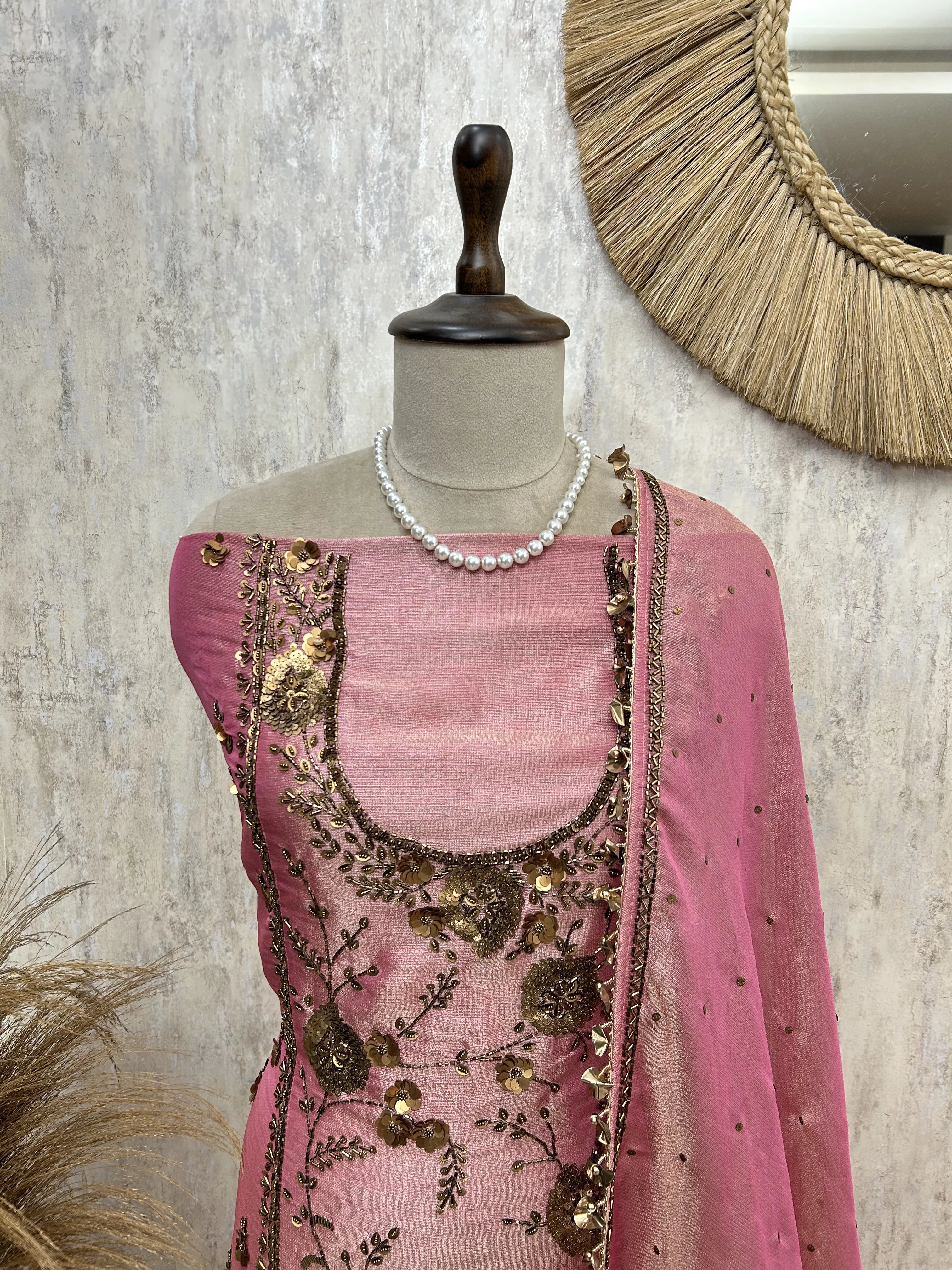 Ethereal Floral Grace Unstiched Suit