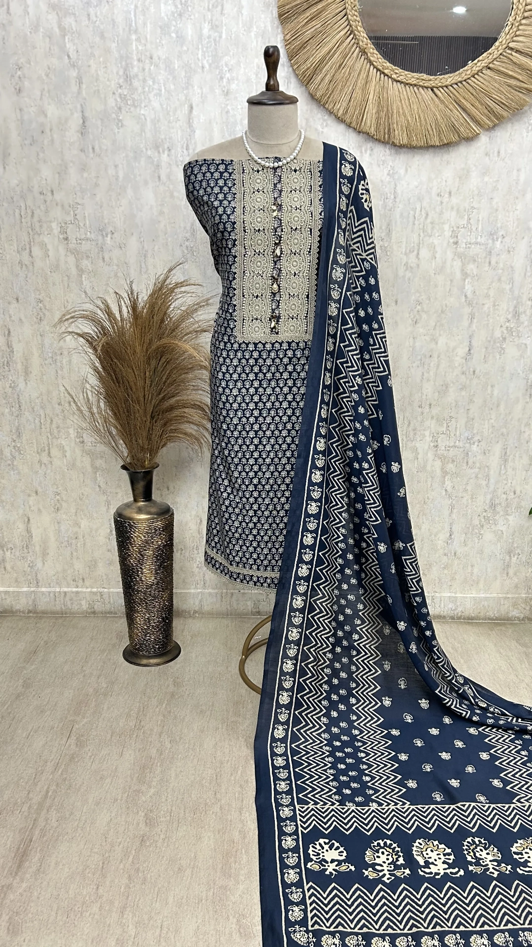 Timeless Chikan Beauty Unstiched Suit