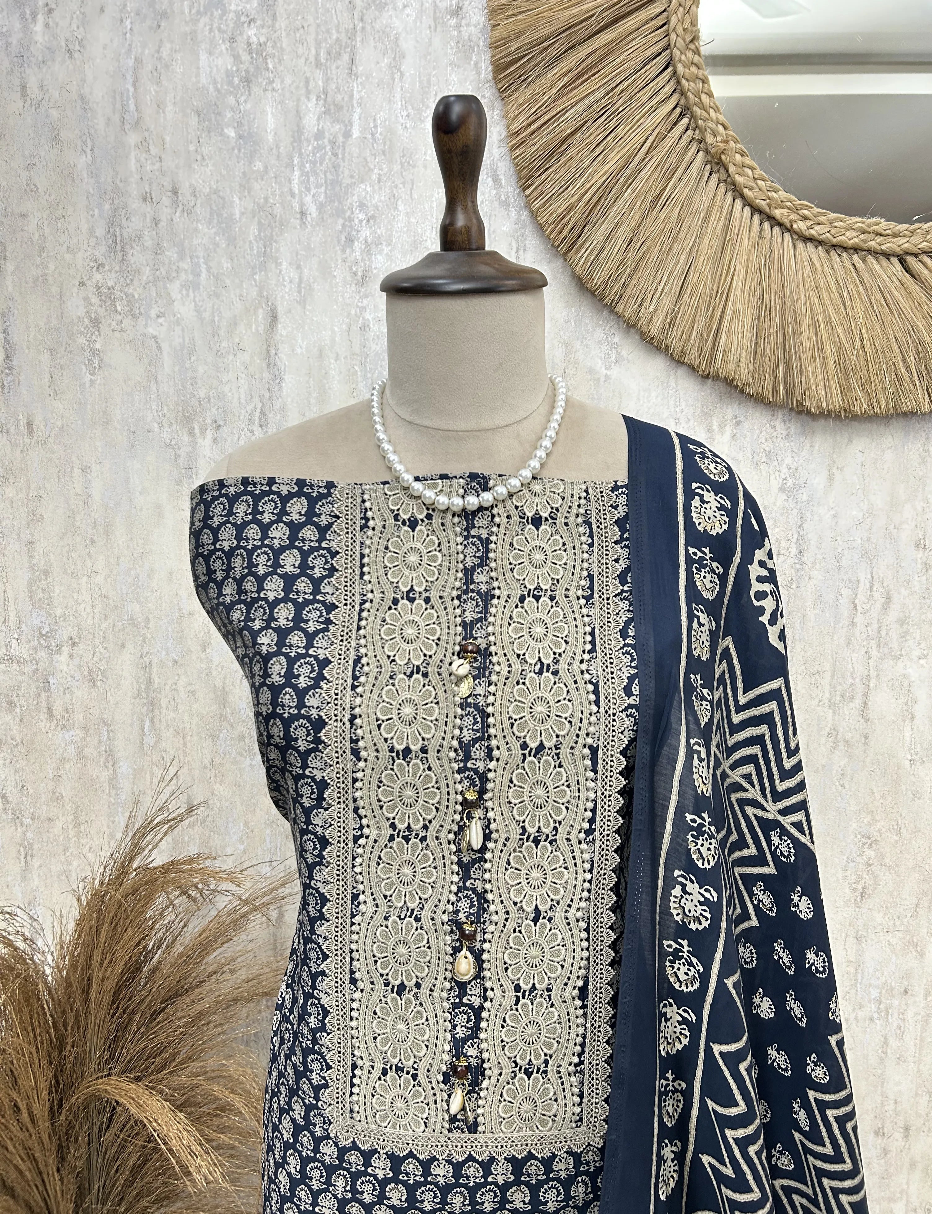 Timeless Chikan Beauty Unstiched Suit