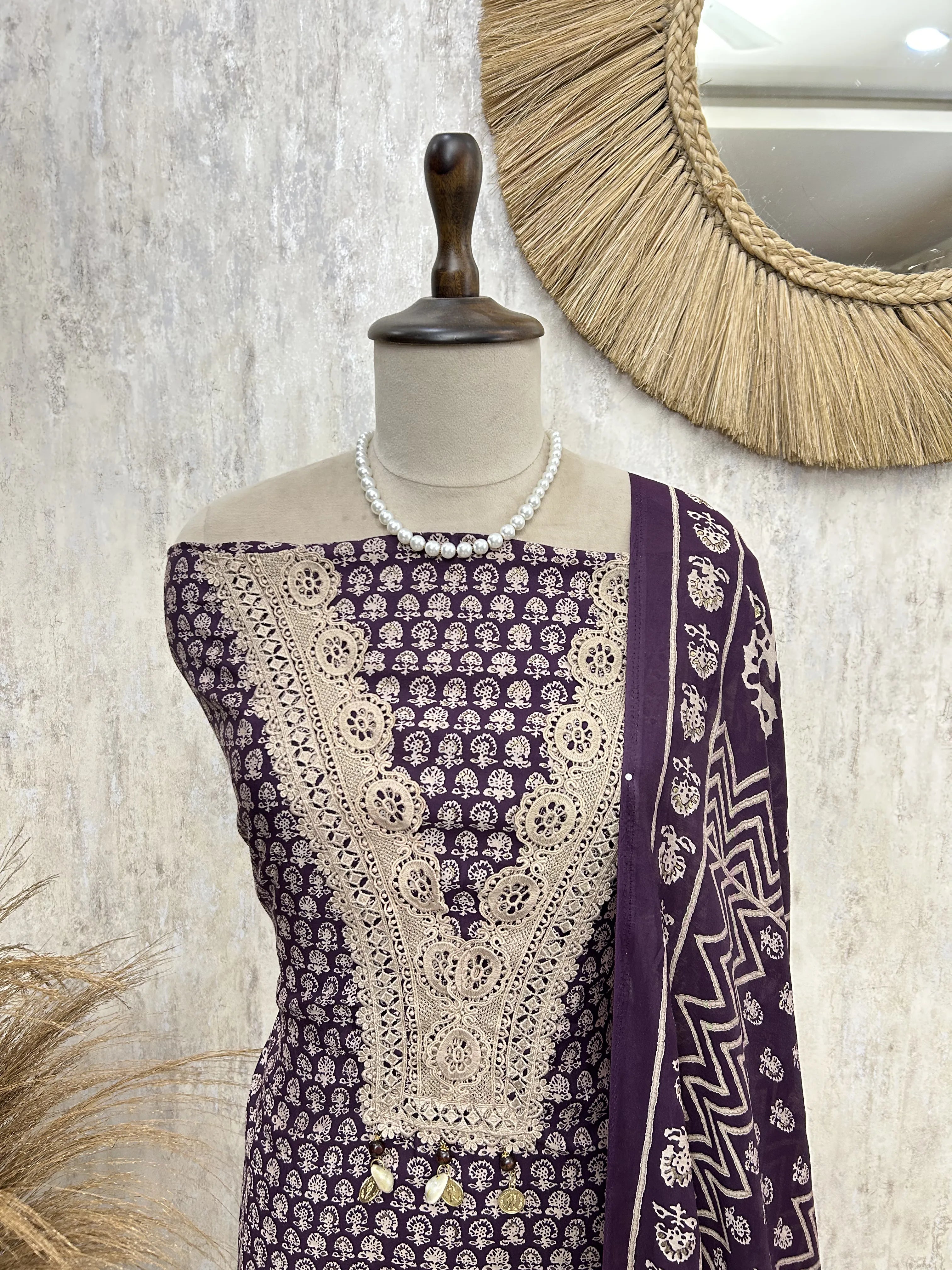 Nazakat in Indigo Unstiched Suit