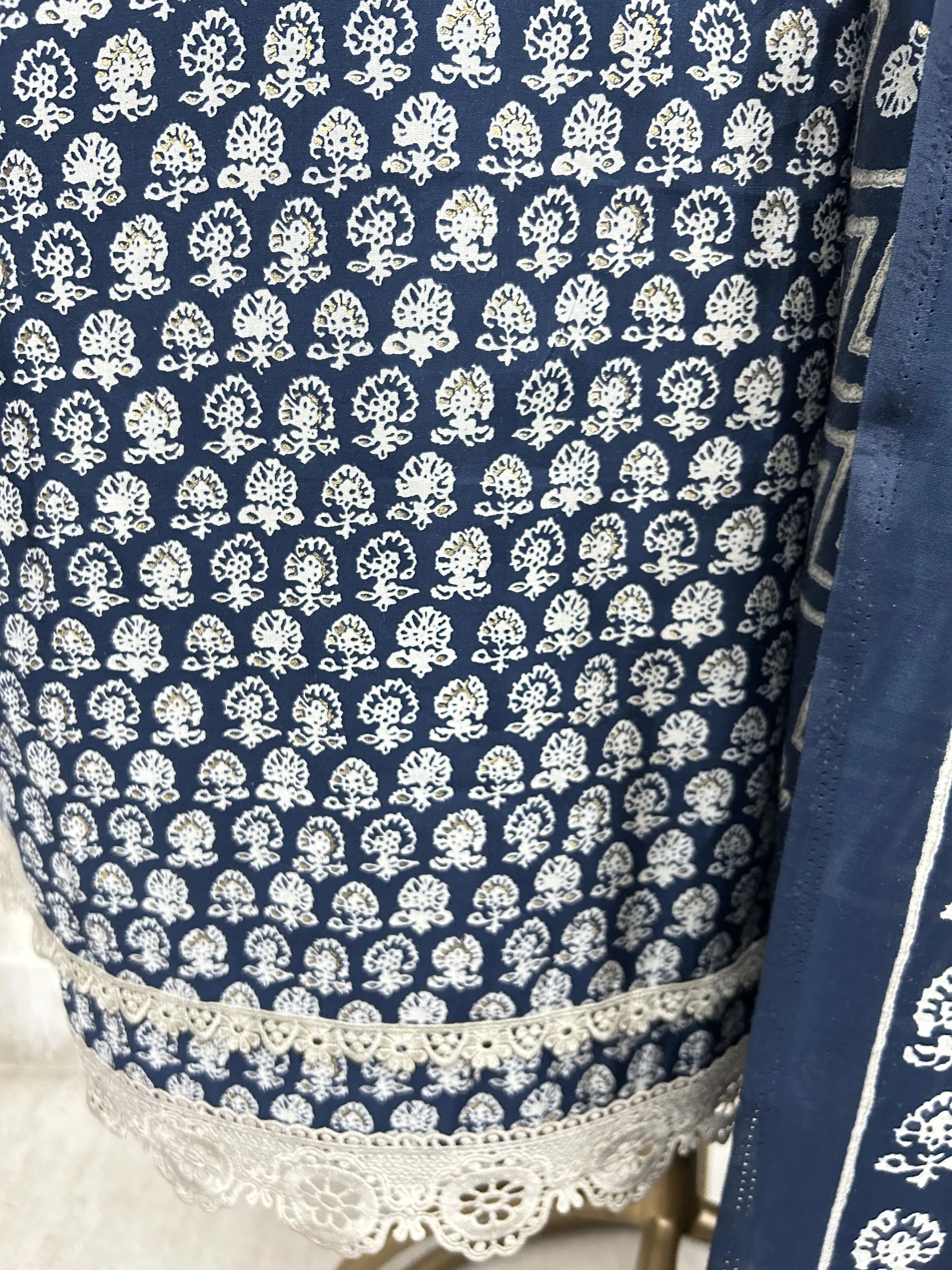 Nazakat in Indigo Unstiched Suit