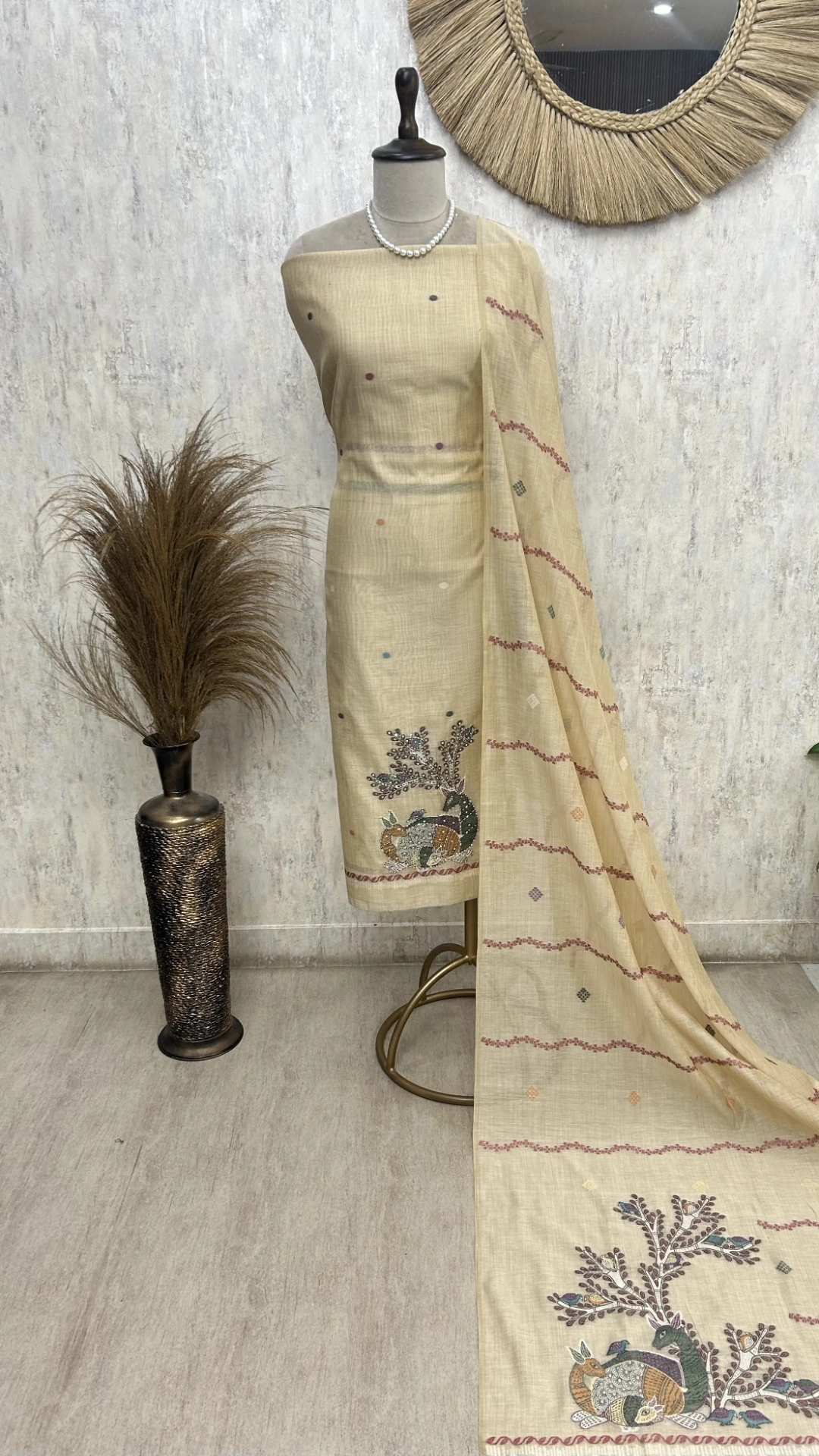 Serene Aqua Charm Unstitched Suit