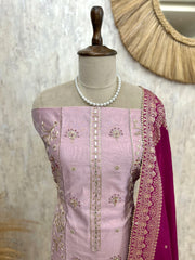 Maheshwari Panel Design Unstitched Suit Set
