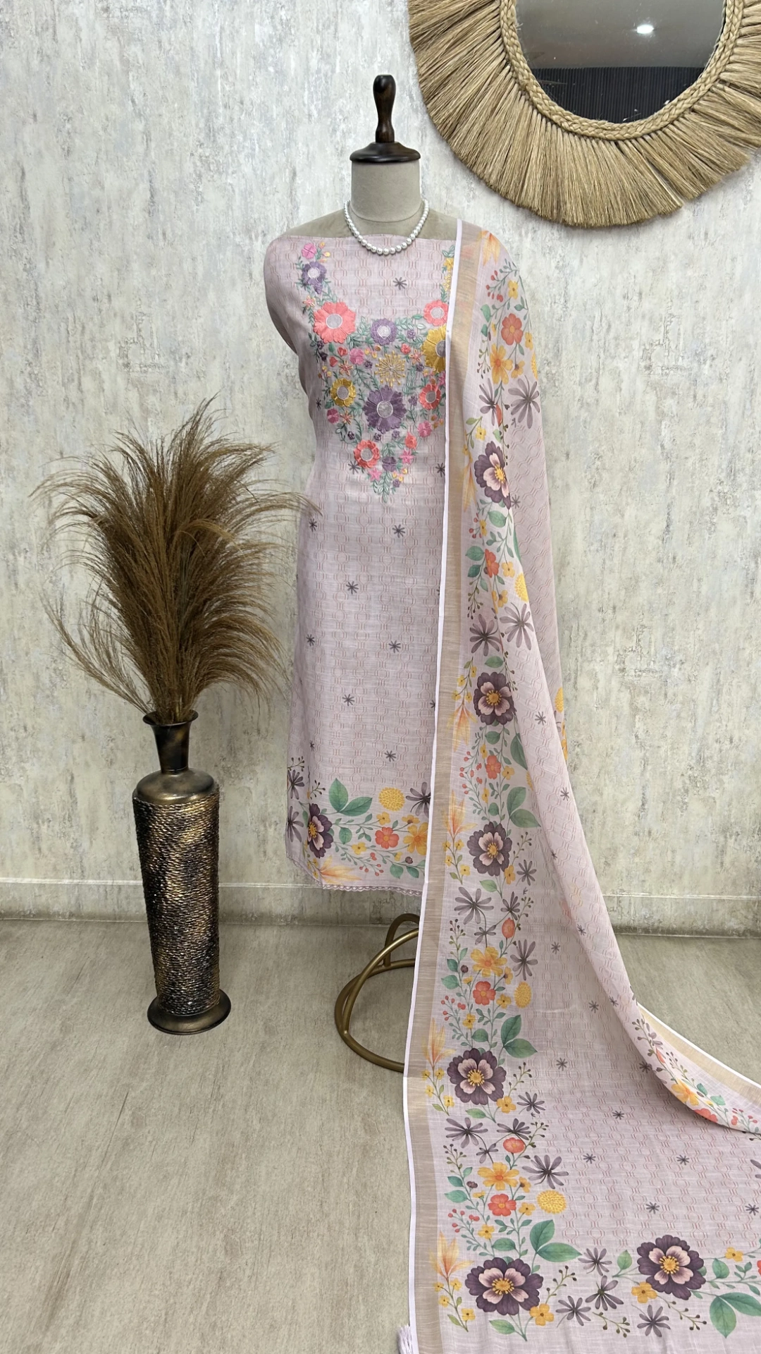 Blooming Grace Ensemble Unstitched Suit