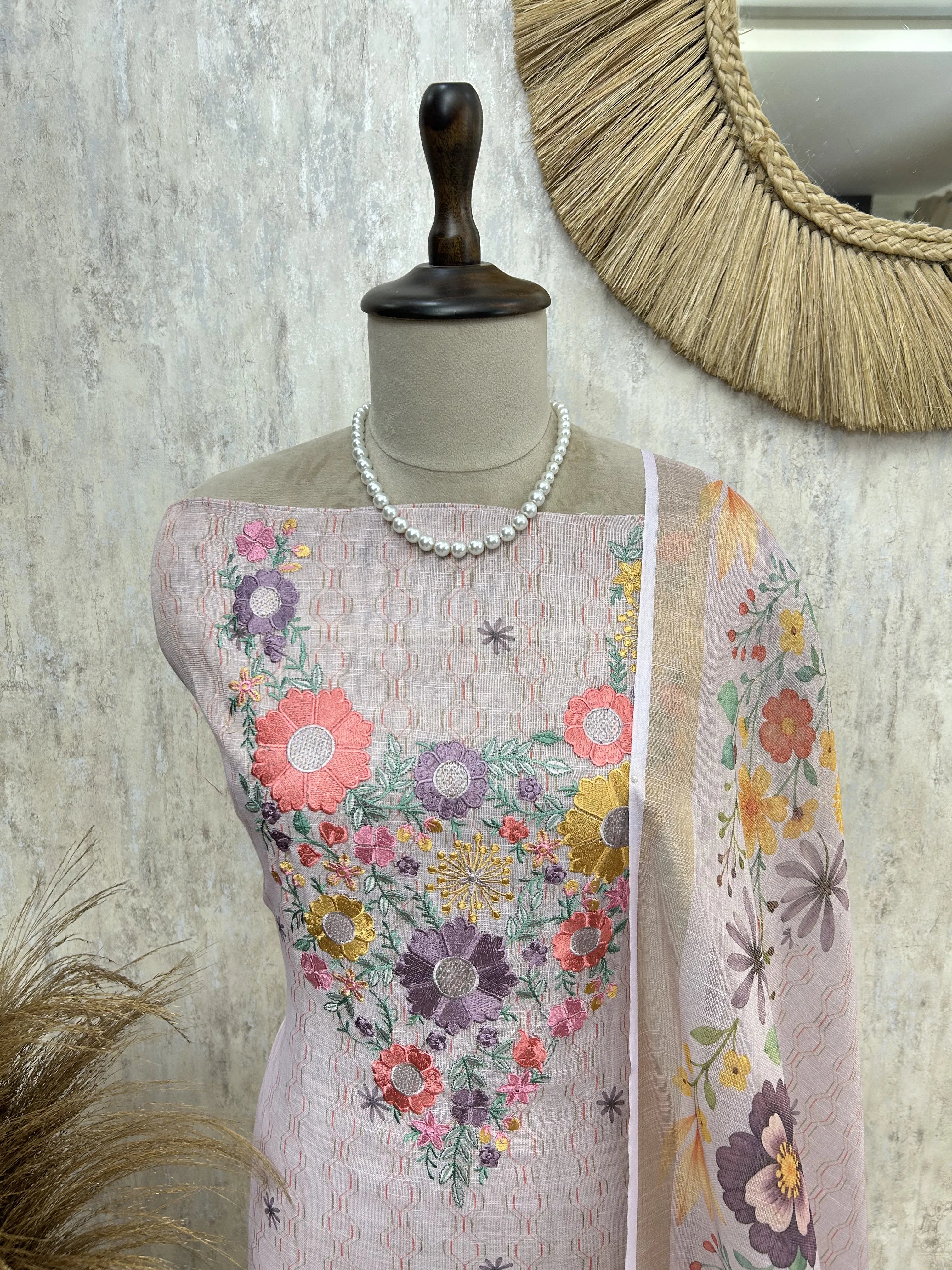 Blooming Grace Ensemble Unstitched Suit