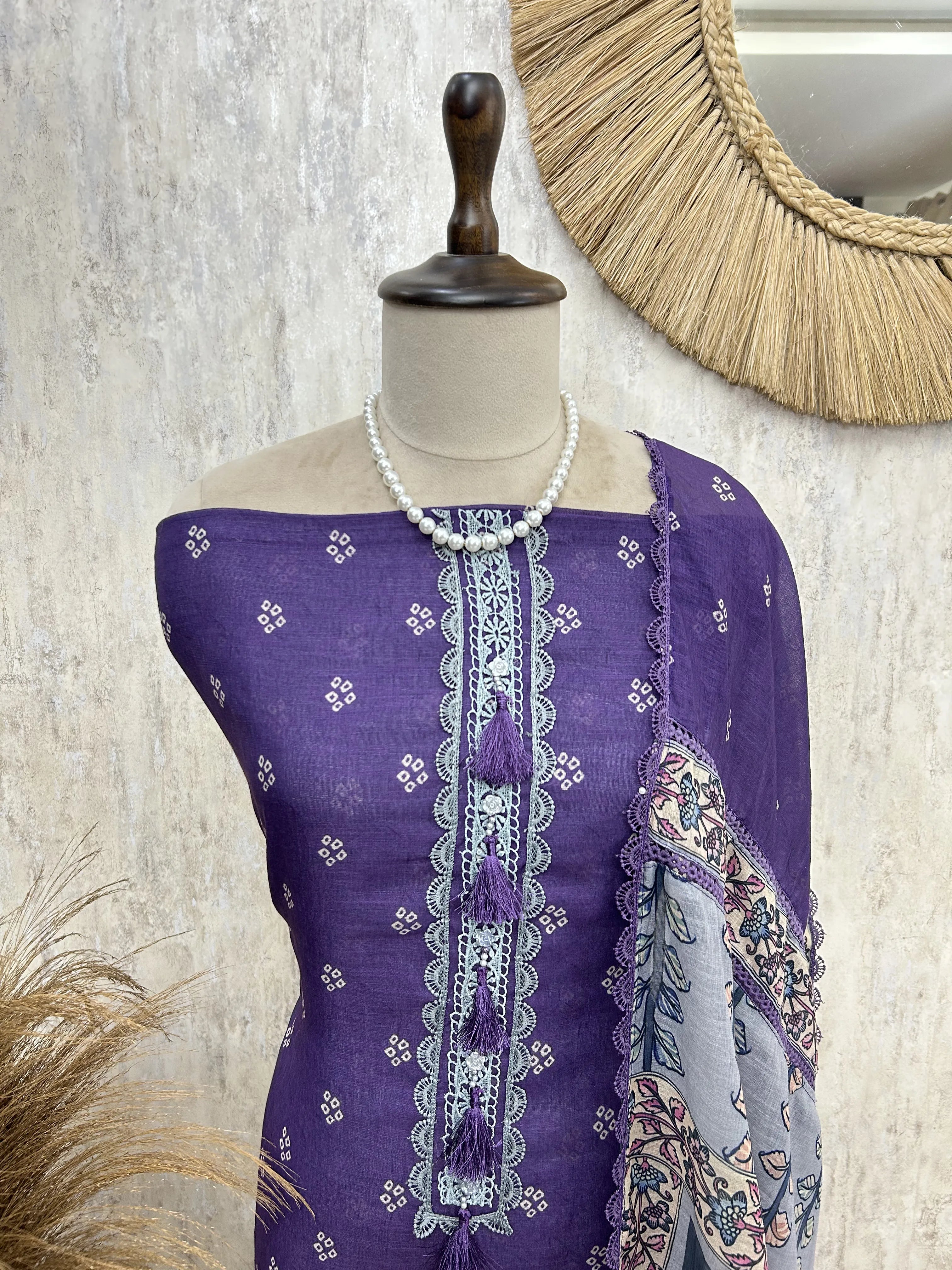 Mystic Village Art Unstitched Suit