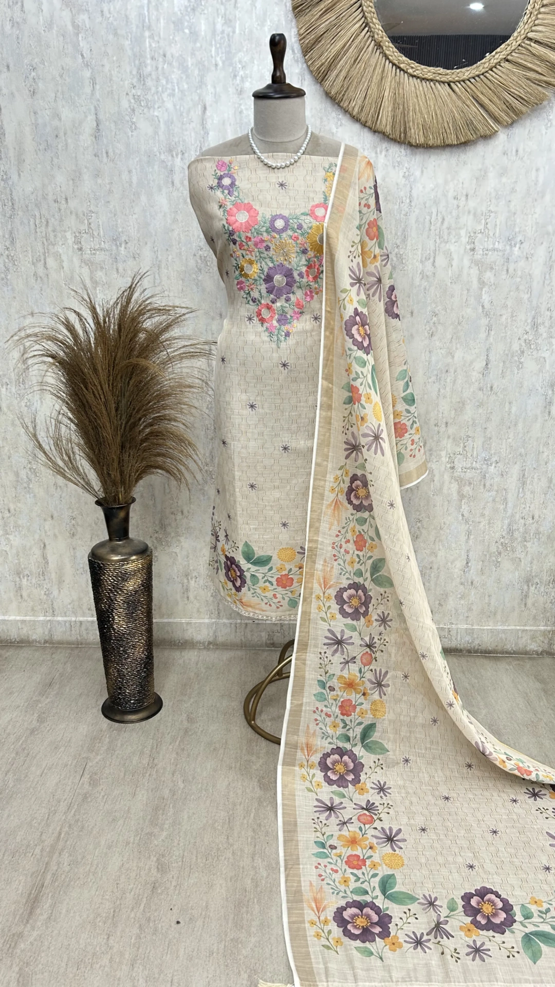 Blooming Grace Ensemble Unstitched Suit