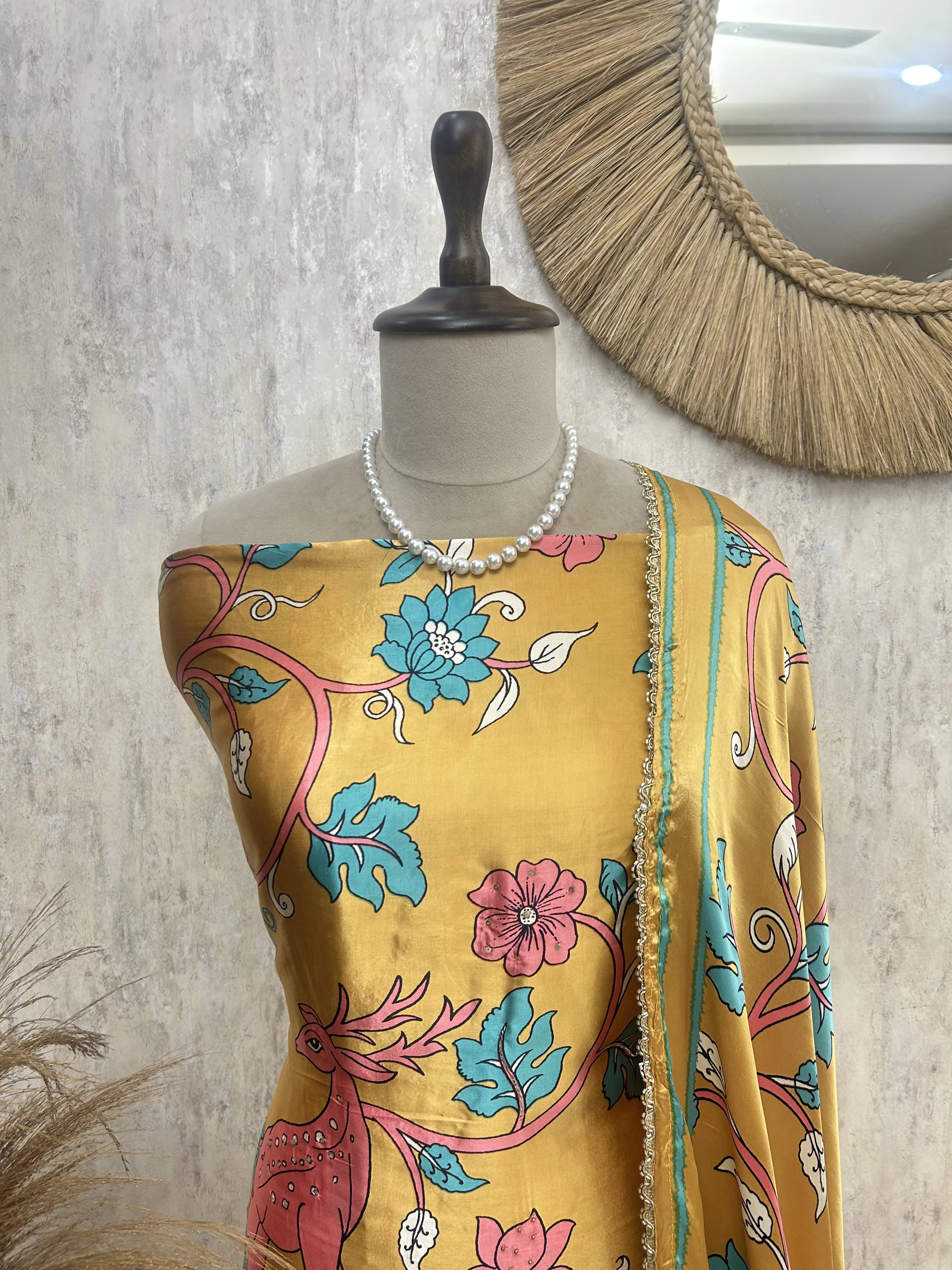 Petal Print Perfection Unstitched Suit