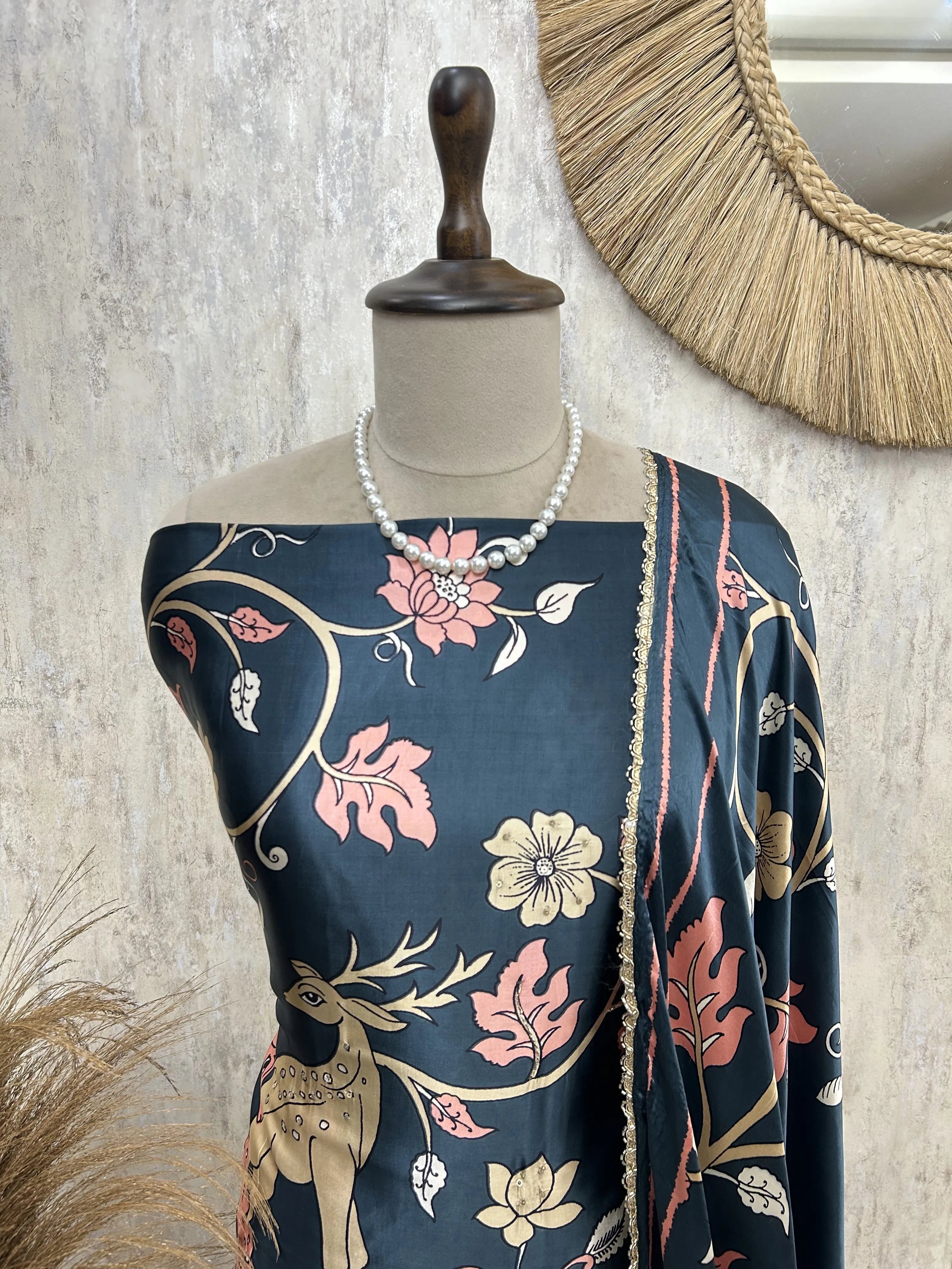 Petal Print Perfection Unstitched Suit