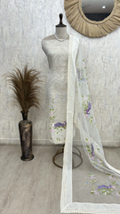 Floral Peacock Embroidery Unstitched Suit