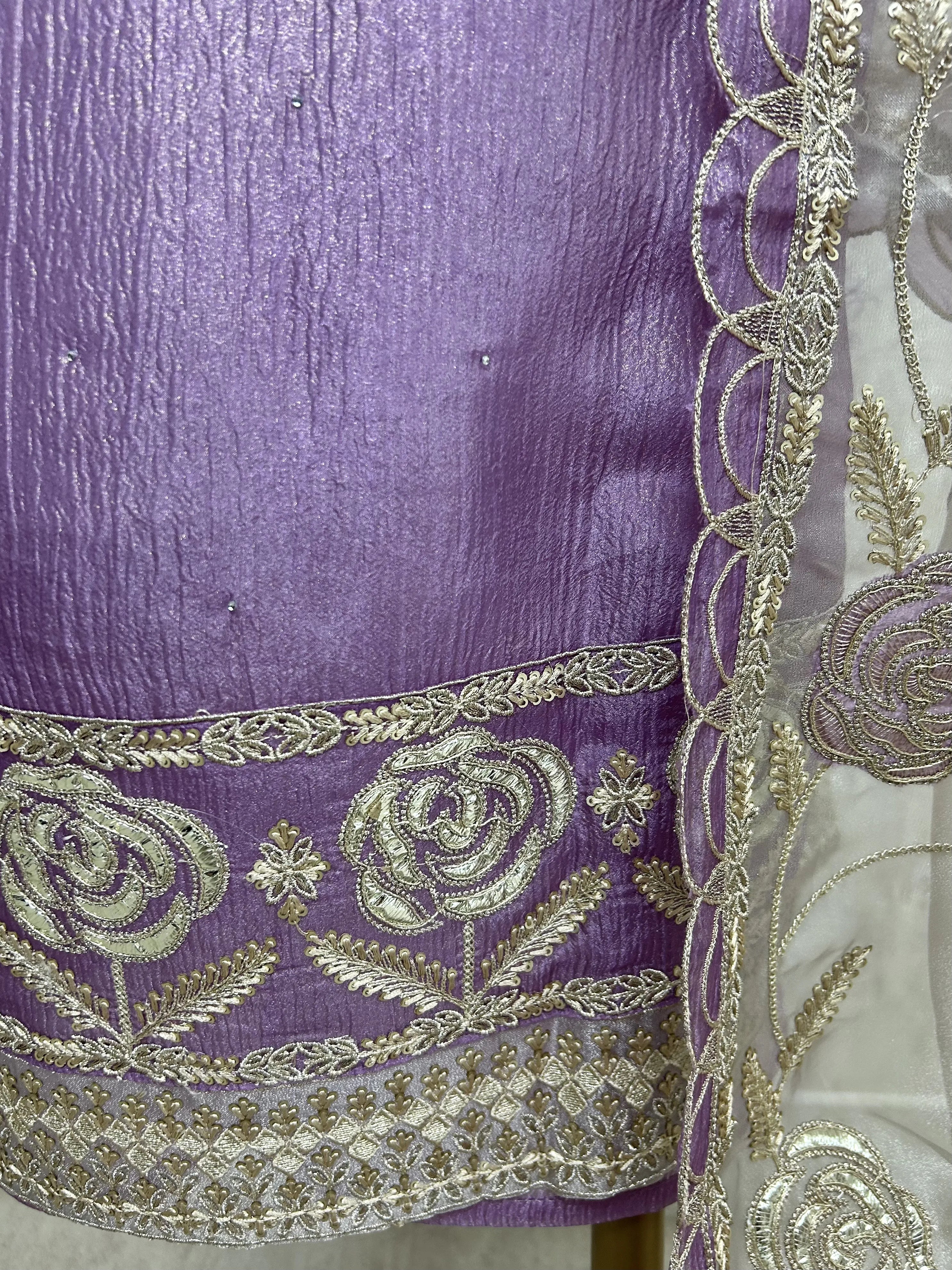 Crust Tissue Organza Unstitched Suit Set
