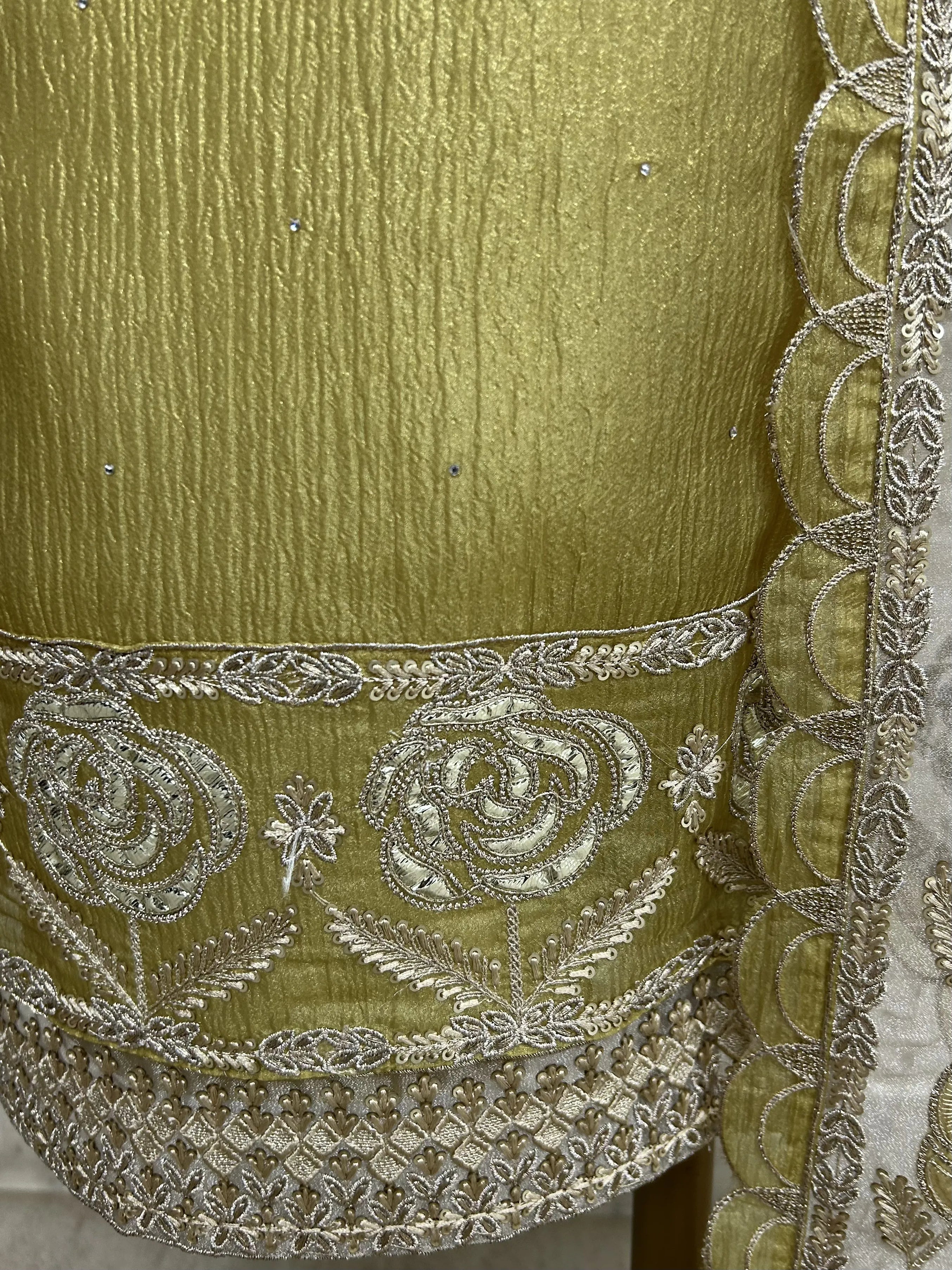 Crust Tissue Organza Unstitched Suit Set