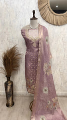 Tissue Unstitched Suit Set Featuring Sequence And Banarasi Weaving