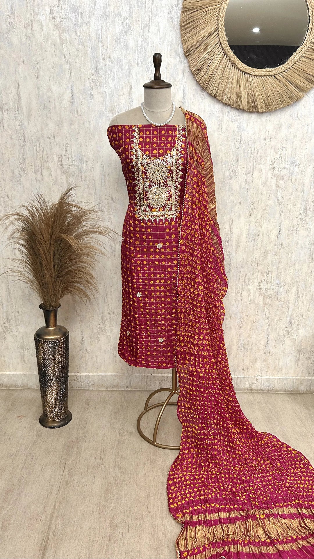 Ghadchola Chanderi Unstitched Suit Set
