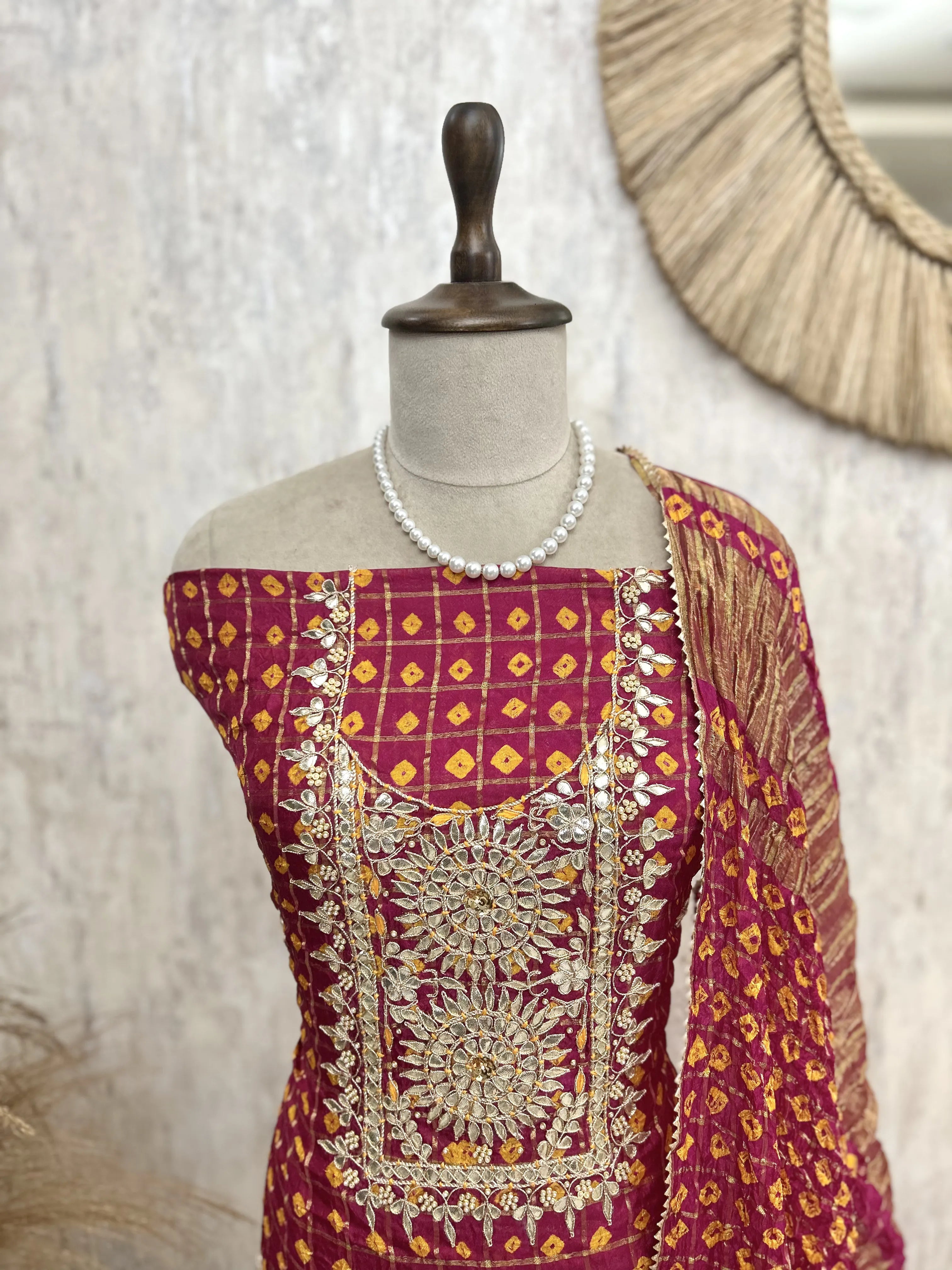 Ghadchola Chanderi Unstitched Suit Set