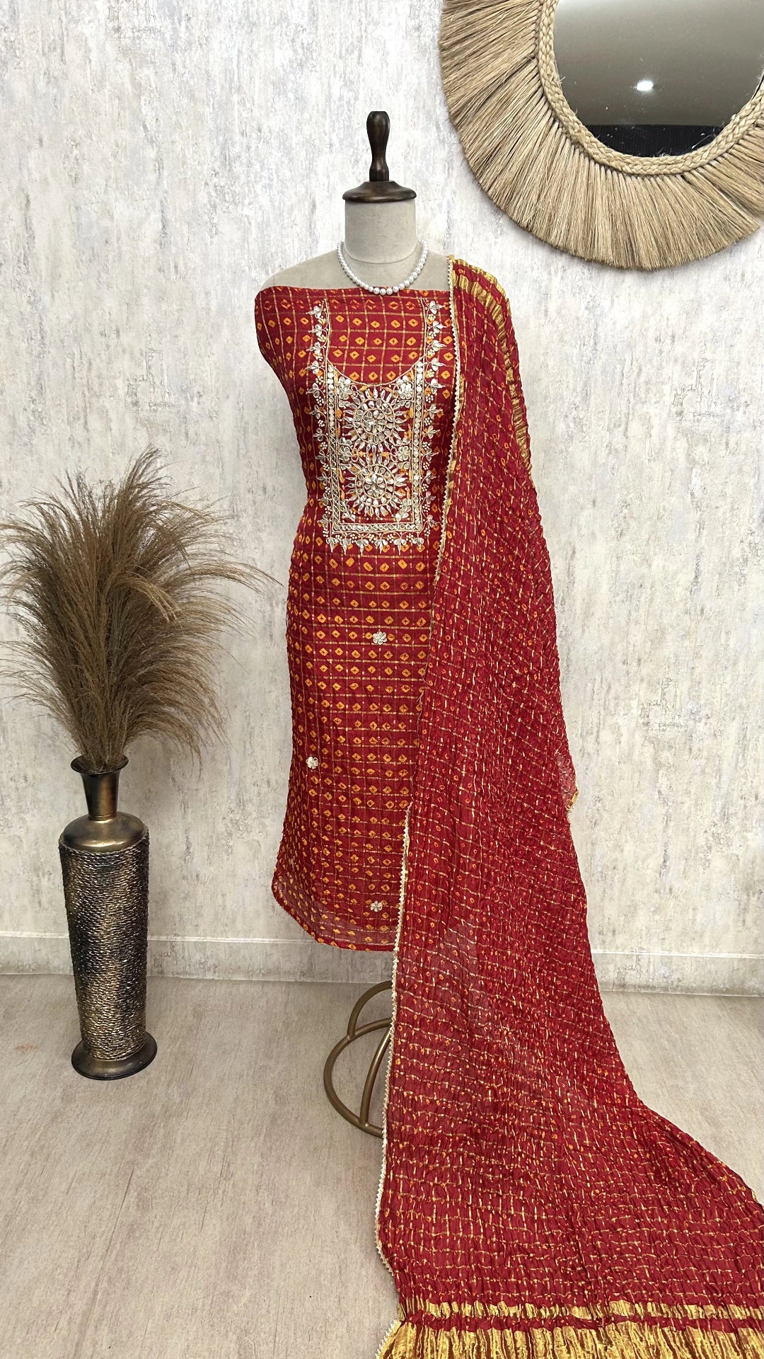 Ghadchola Chanderi Unstitched Suit Set