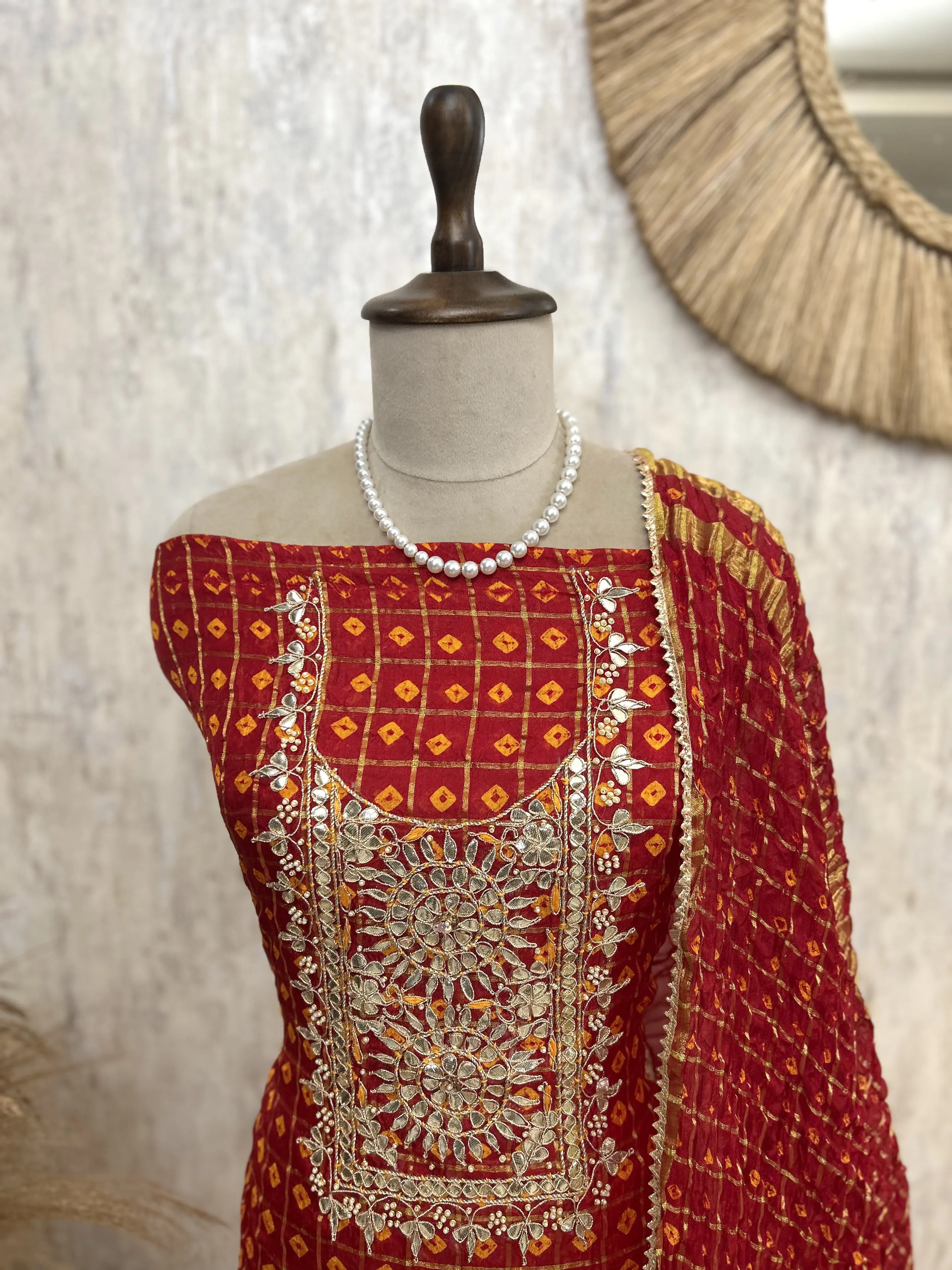 Ghadchola Chanderi Unstitched Suit Set