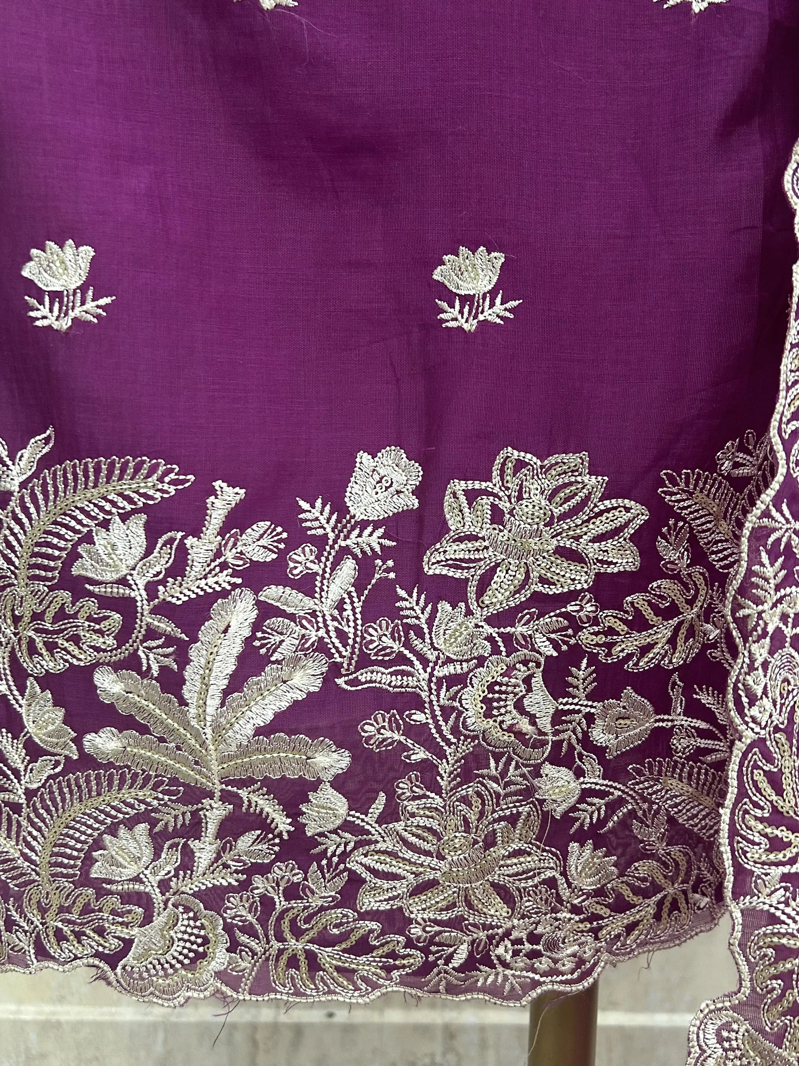 Mul Chanderi Unstitched Suit Set Featuring Mul Chanderi Dupatta