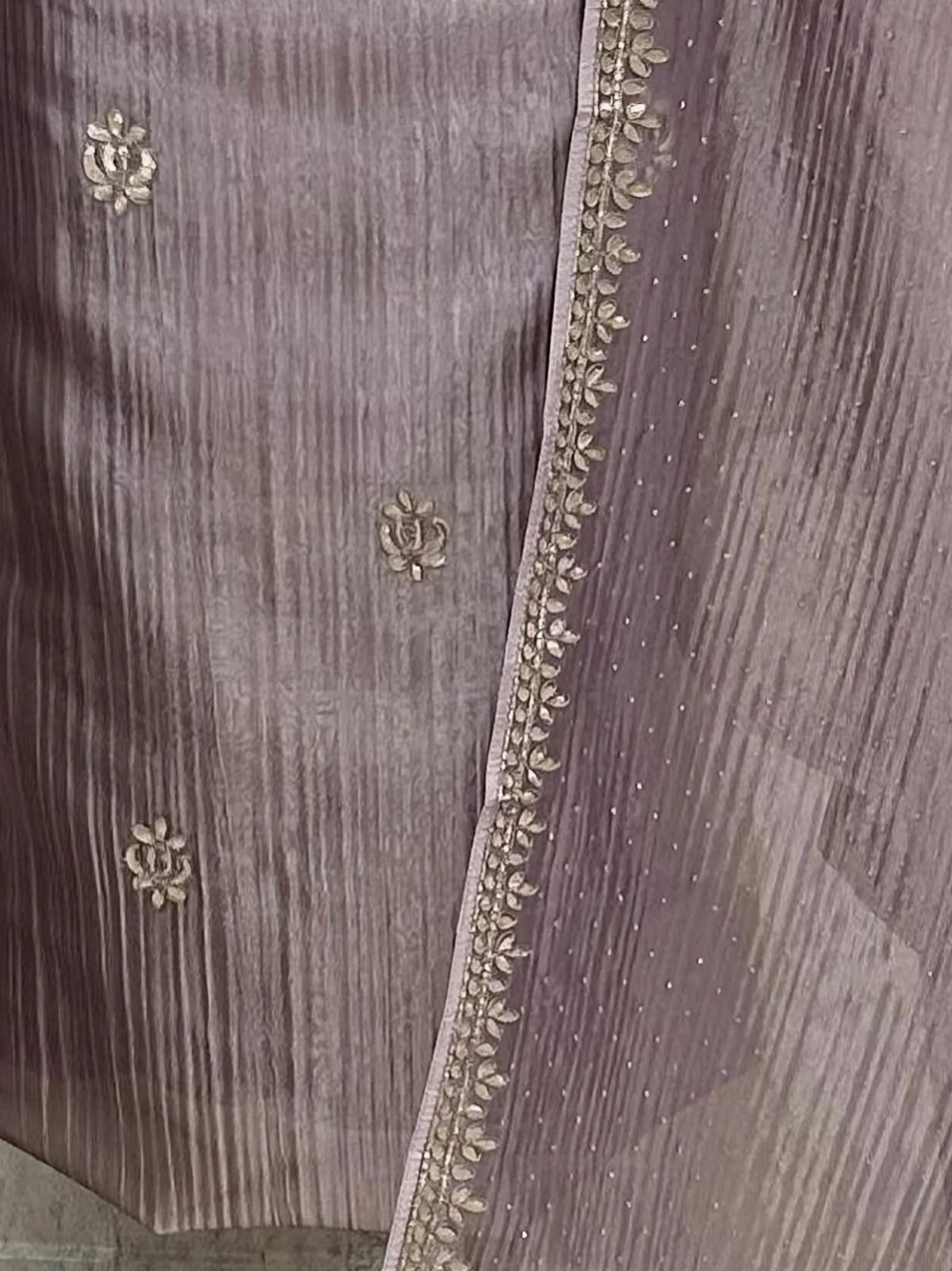 Applique Embroidered Glass Organza Unstitched Suit Set