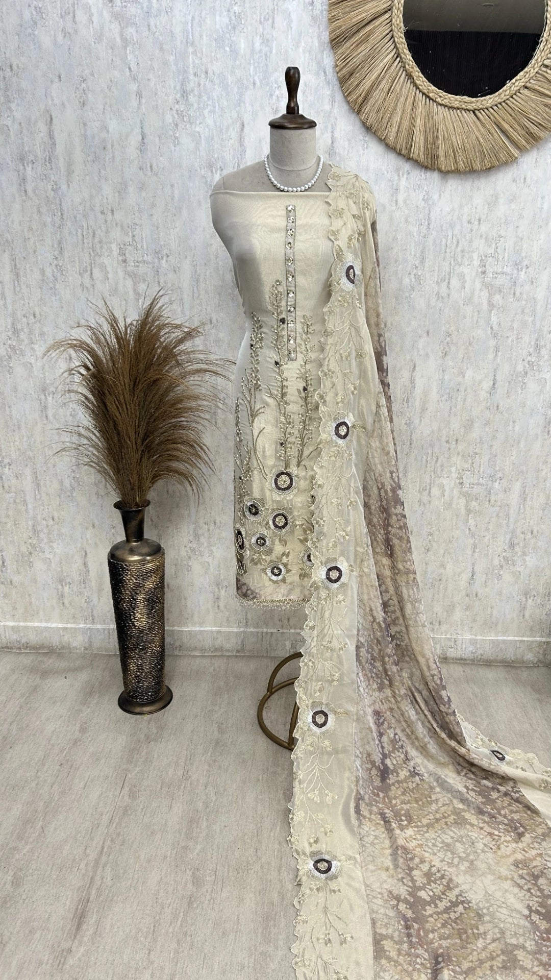 Ivory Elegance Unstitched Suit Set